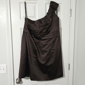 Alfred Angelo Brown One Shoulder Dress Sz 22